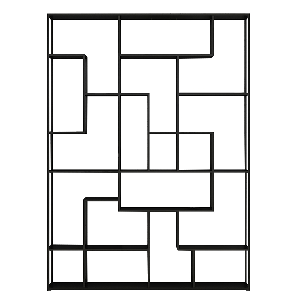 Maze Etagere Bookshelf in Black MetalHomary