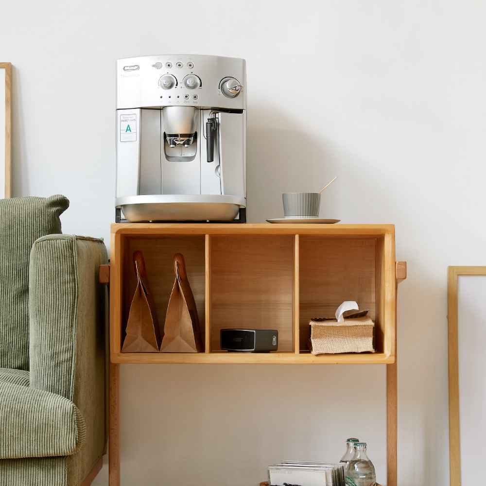 Modern Side Table with Shelf & Storage Wooden End Table
