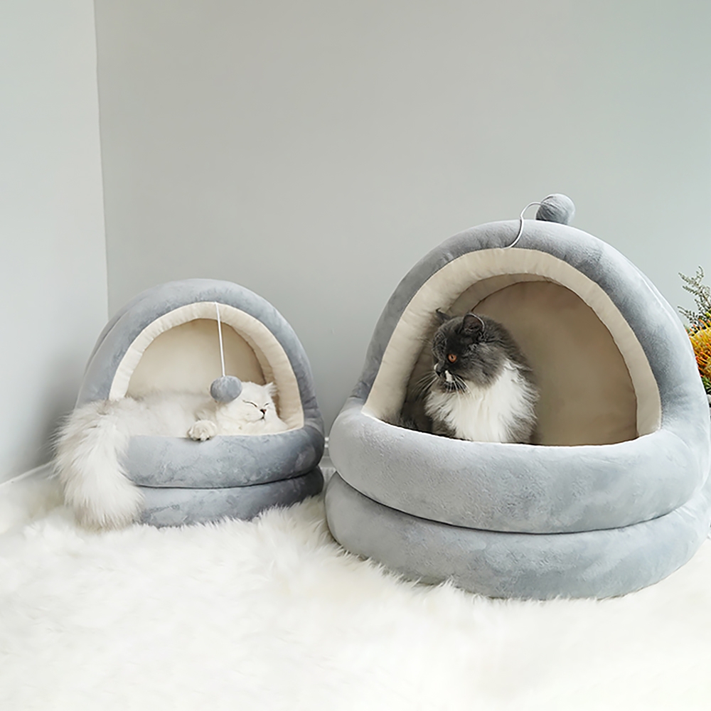 Modern Velvet Pet Bed With Thick Cushioned Pad