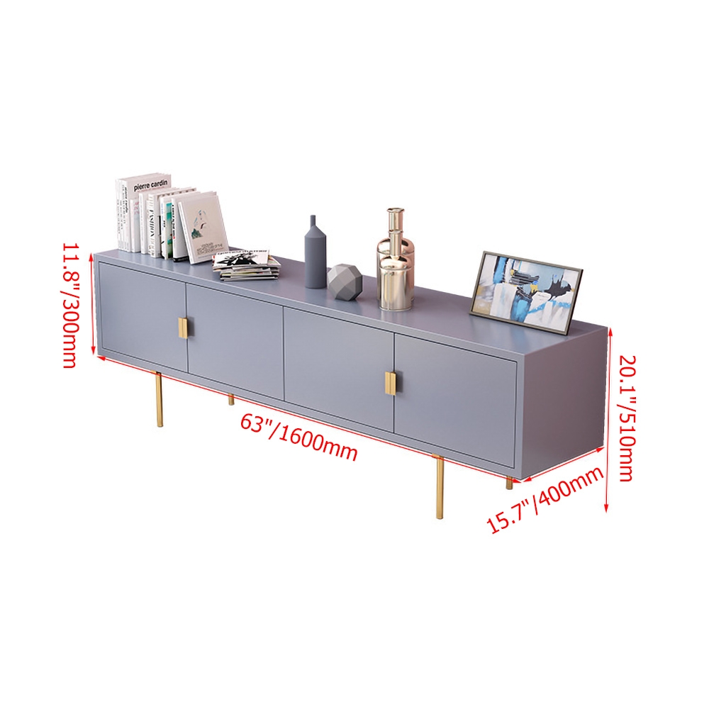 Gold and Gray Modern TV Stand for TV's Up to 60" Storage Door