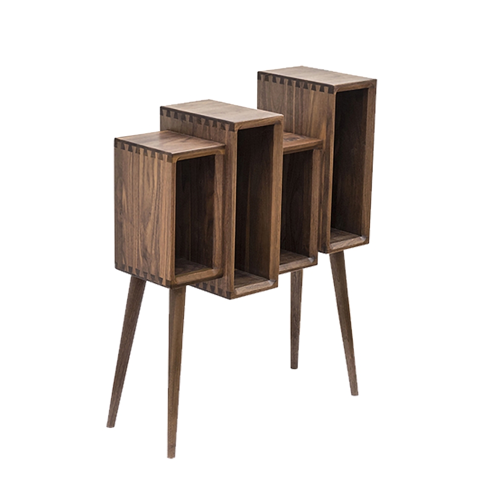 Rustic Wood Bookshelf Magazine Holder Walnut Office BookcaseHomary