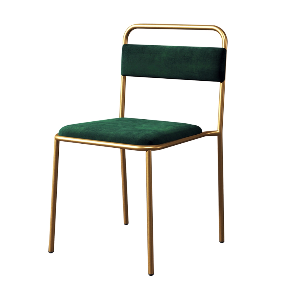 Modern Green Upholstered Dining Chair Armless Dinging Chair Set of 2 in