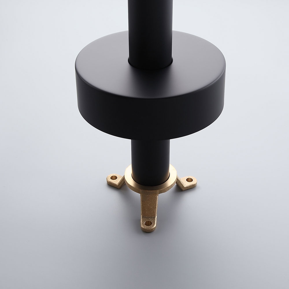Brewst Contemporary Matte Black Gooseneck Freestanding Tub Filler Faucet
