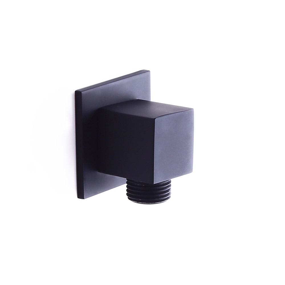 

Solid Brass Wall-Mount Square Hand Shower Water Supply Elbow Matte Black