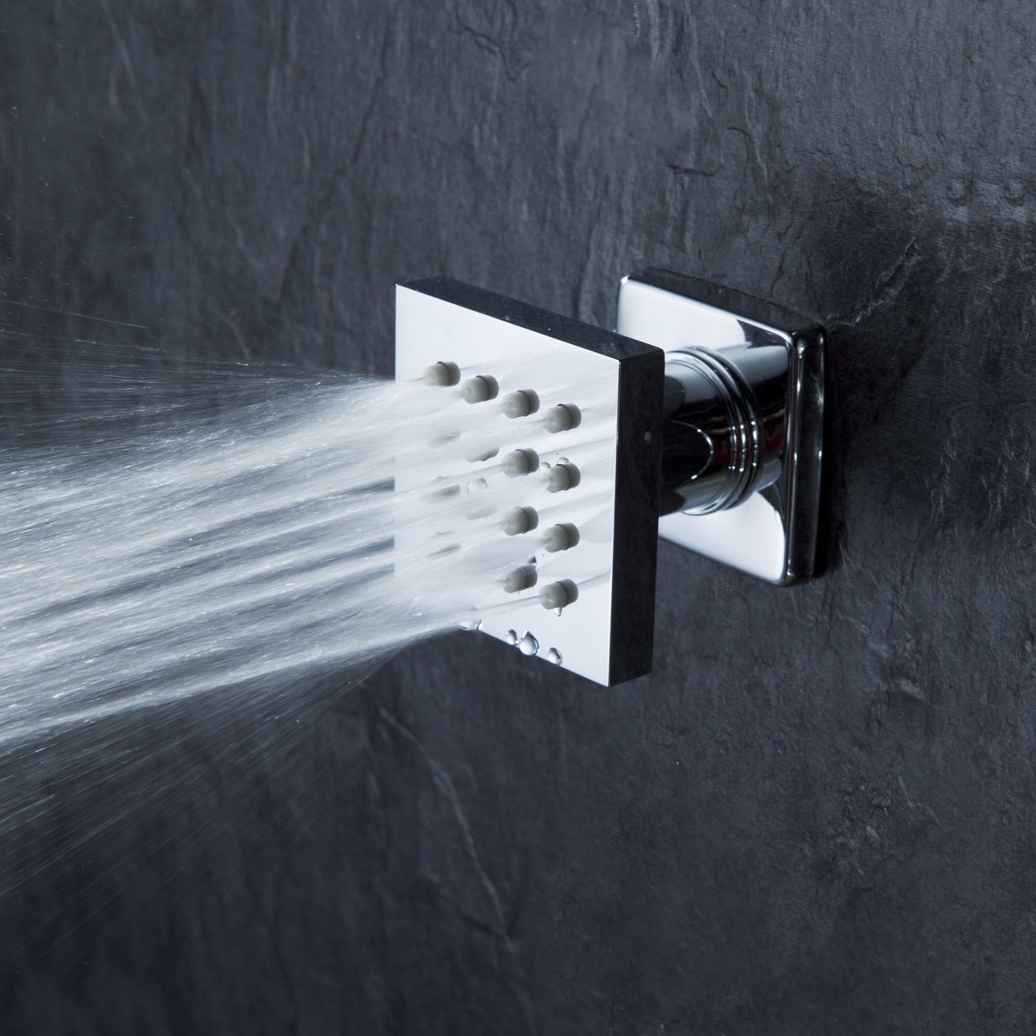

Square Solid Brass Polished Chrome Single Function Full Body Spray Shower Jet