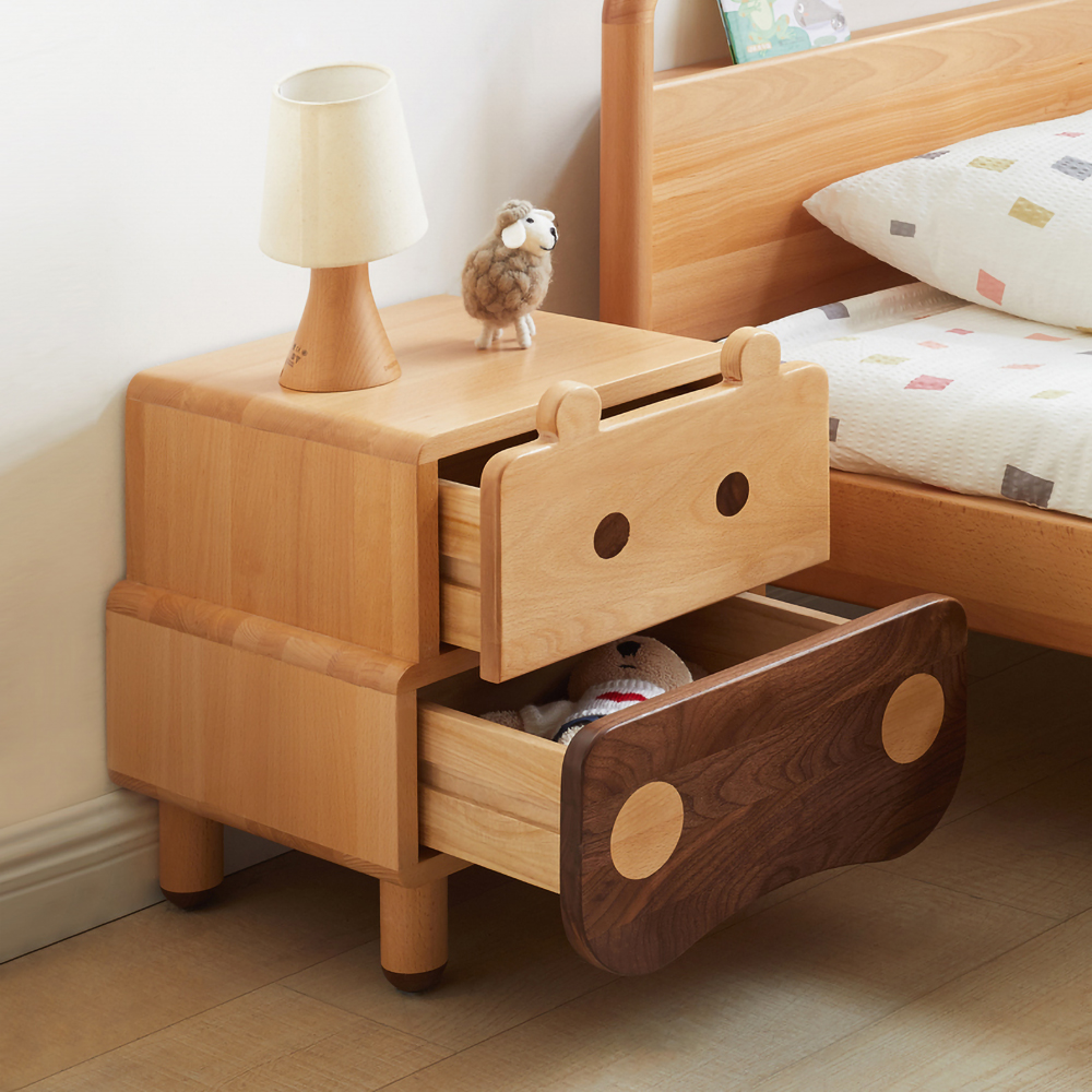 Kid Nightstand Cute Creative Bedside Table for Kid's Bedrooms Solid