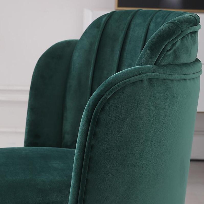 Upholstered Dining Chair Green Velvet Dining Chair with Arm Wood Dining Chair Mid Century Side Chairs Set of 2