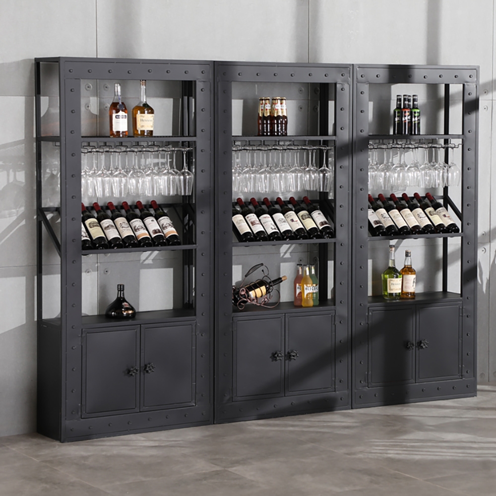 Wine Rack Unit 800mm Industrial Wine Cabinet Wine Rack Unit for Home Bar - Kitchen ...