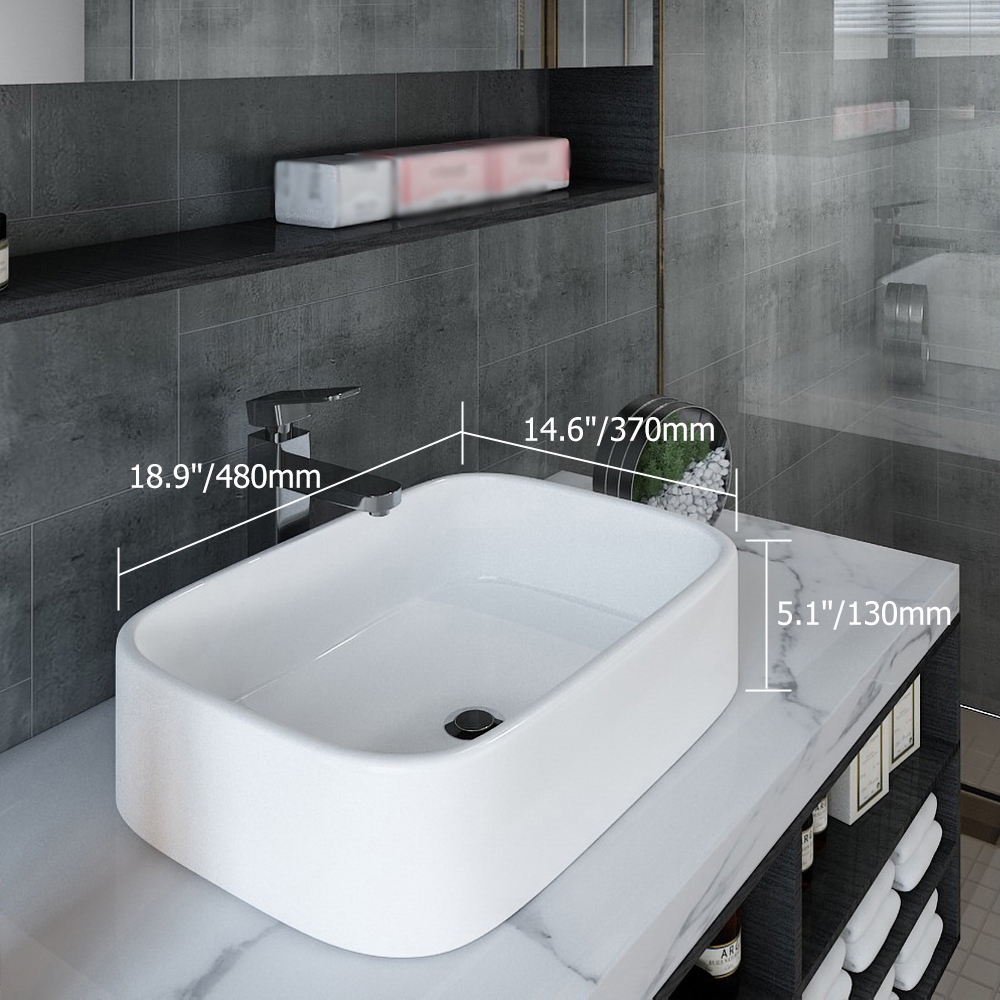 600mm Modern Bathroom Floating Vanity Faux Marble Vanity Ceramic Basin