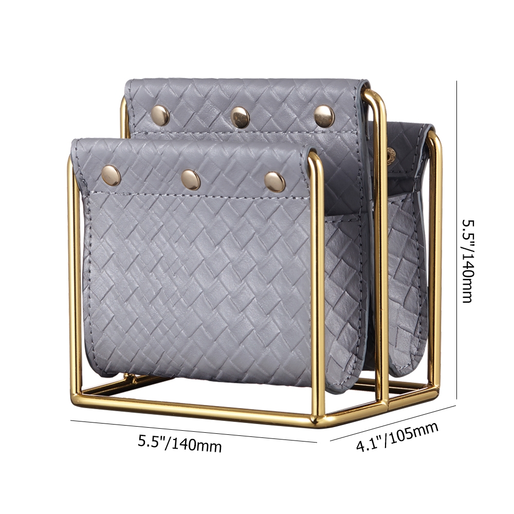 Modern Leather Magazine Rack in Grey