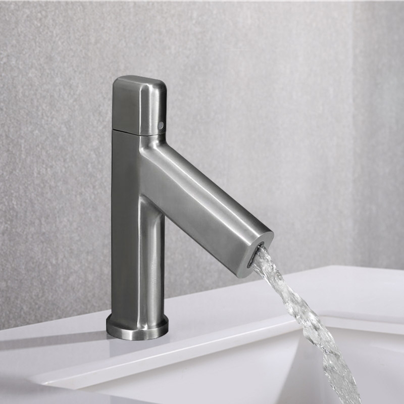 

Brushed Nickel Waterfall Bathroom Sink Faucet Single Handle Solid Brass
