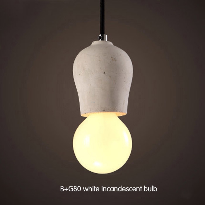 

Rustic Concrete Exposed Edison Bulb Mini Pendant Light Fixture-110V-B