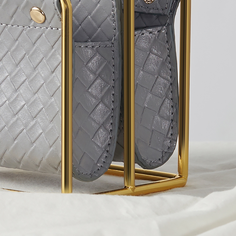 Modern Leather Magazine Rack in Grey