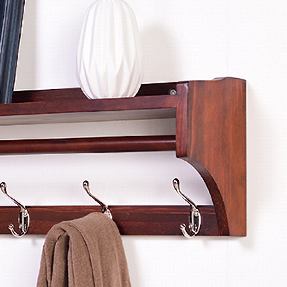25.8" 5Hook Wall Mounted Coat Rack with Shelf