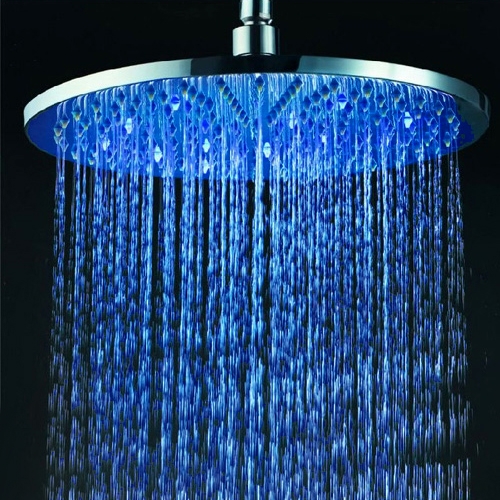 Image of 12 Inch Solid Brass Round Rain Shower Head in Polished Chrome