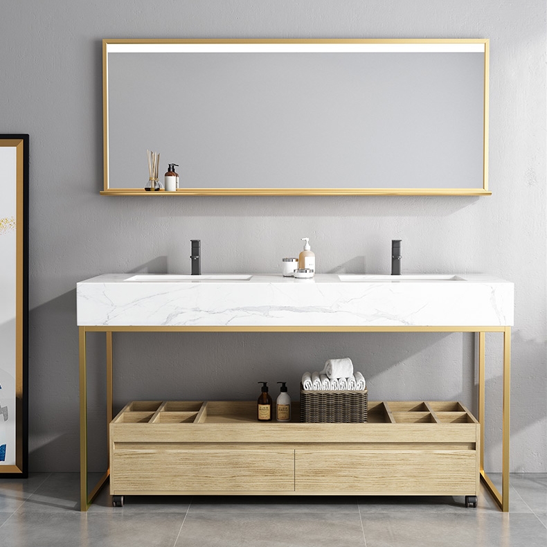 Modern 39" Single Sink Bathroom Vanity Set with Cabinet Quartz with ...