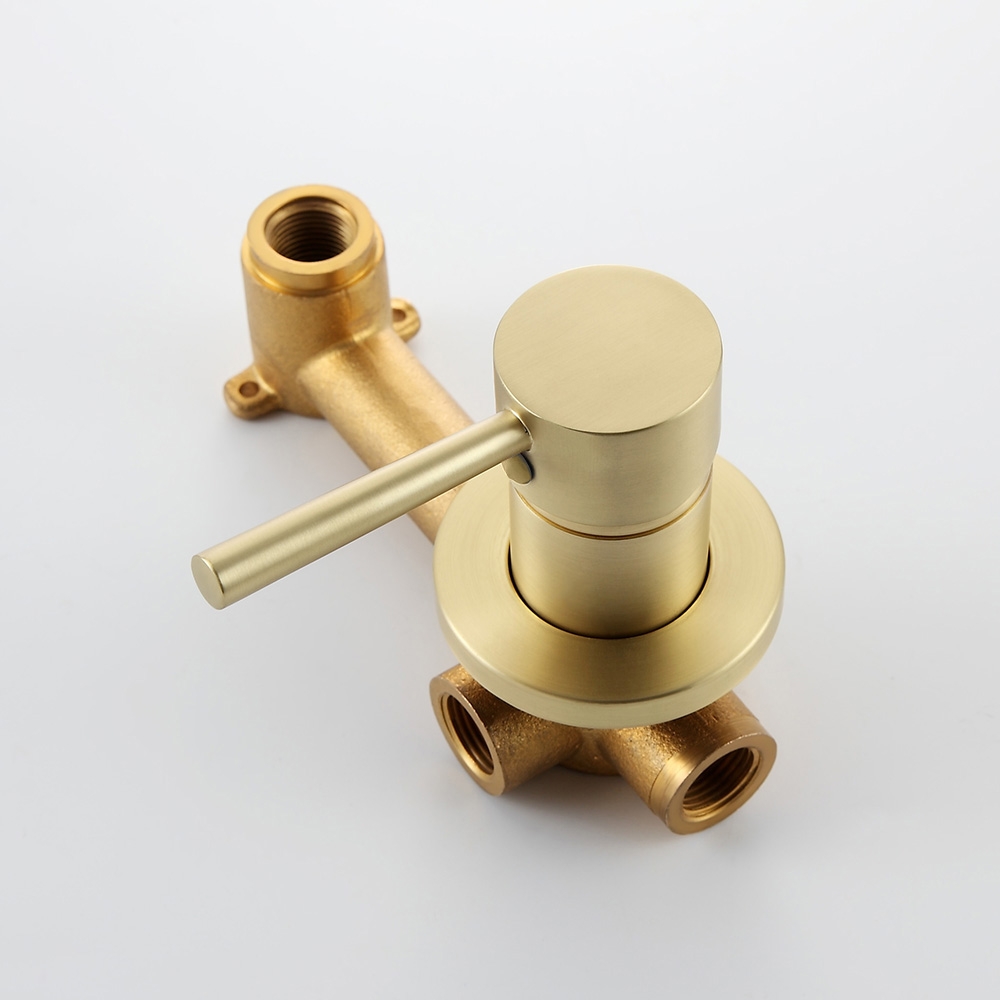 Brushed Brass Single Lever Handle Wall Mounted Bathroom Basin Tap Brass