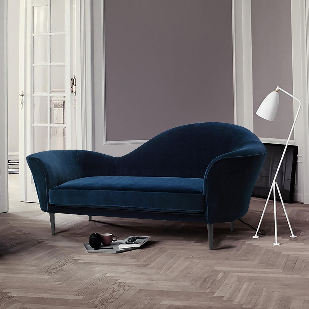 Luxury Sofa Modern Blue Velvet Upholstered Sofa 3-seater 78.7" Sofa