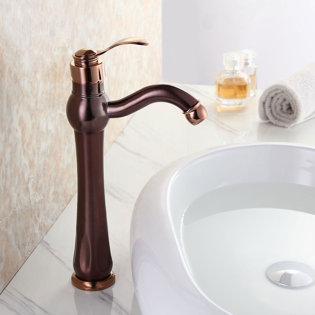 Inias Classic Single Handle Oil Rubbed Bronze Bathroom Vessel Sink