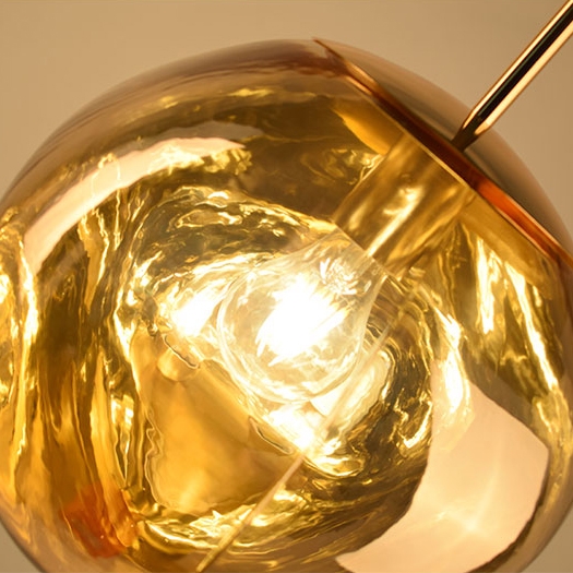 Magical Modern Irregular Glass Ball Metal Single Light Small Mirror Pendant Light in Gold