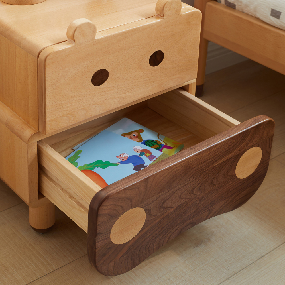 Kid Nightstand Cute Creative Bedside Table for Kid's Bedrooms Solid