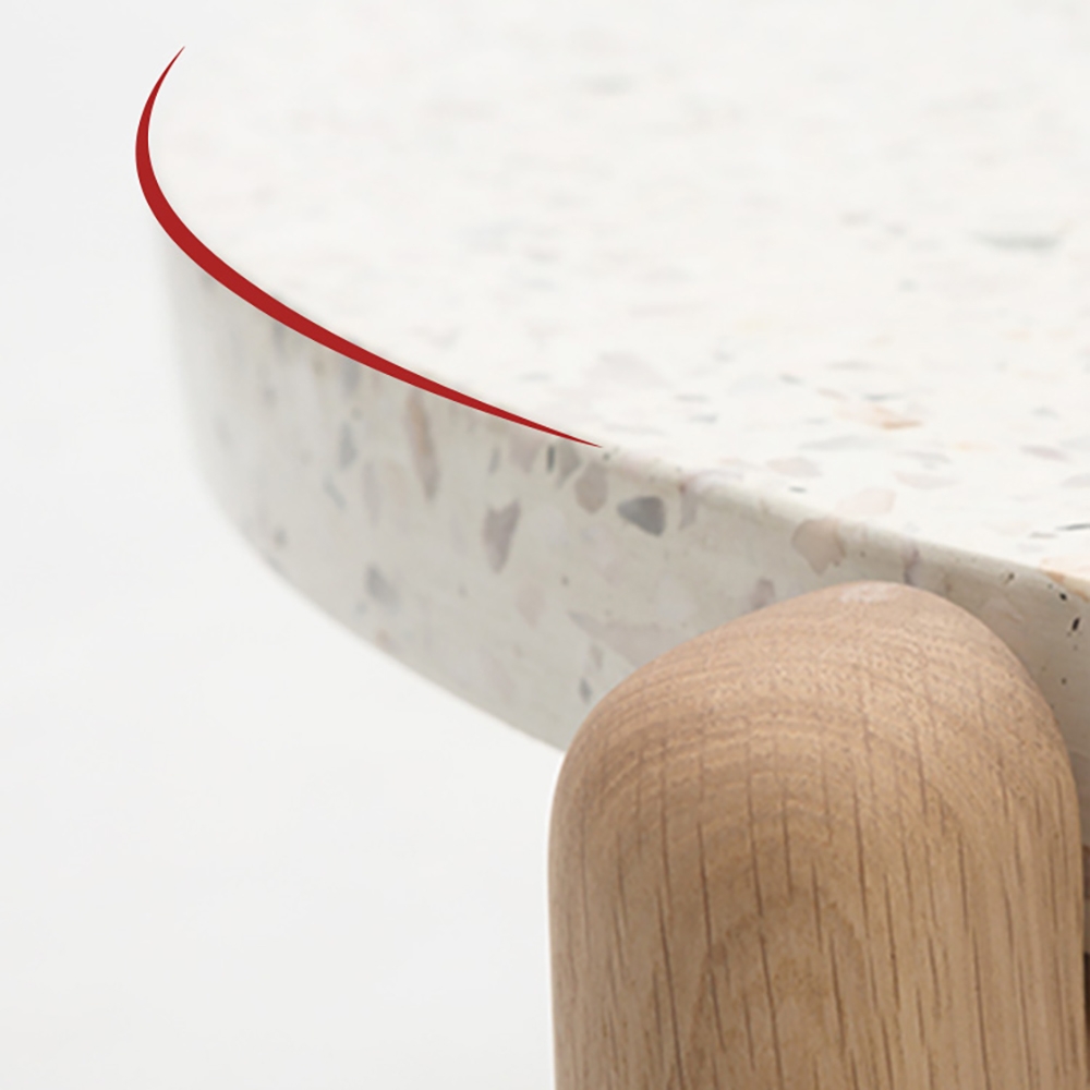 Modern Round Coffee Table with Wooden Top & Solid Wood BaseHomary