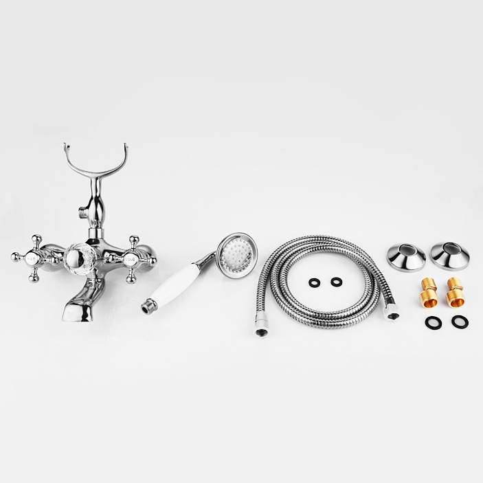 Suex Classic 2Handle Wall Mounted Bath Shower Mixer Tap with Handheld