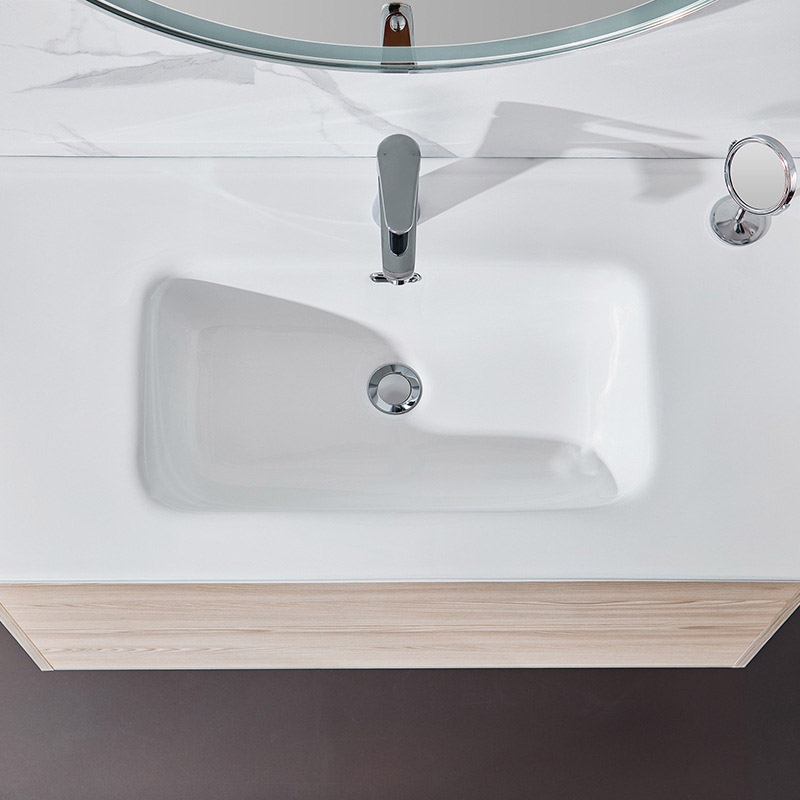 900mm Floating Natural Rectangle Wall Mounted Bathroom Vanity with 2 Drawers