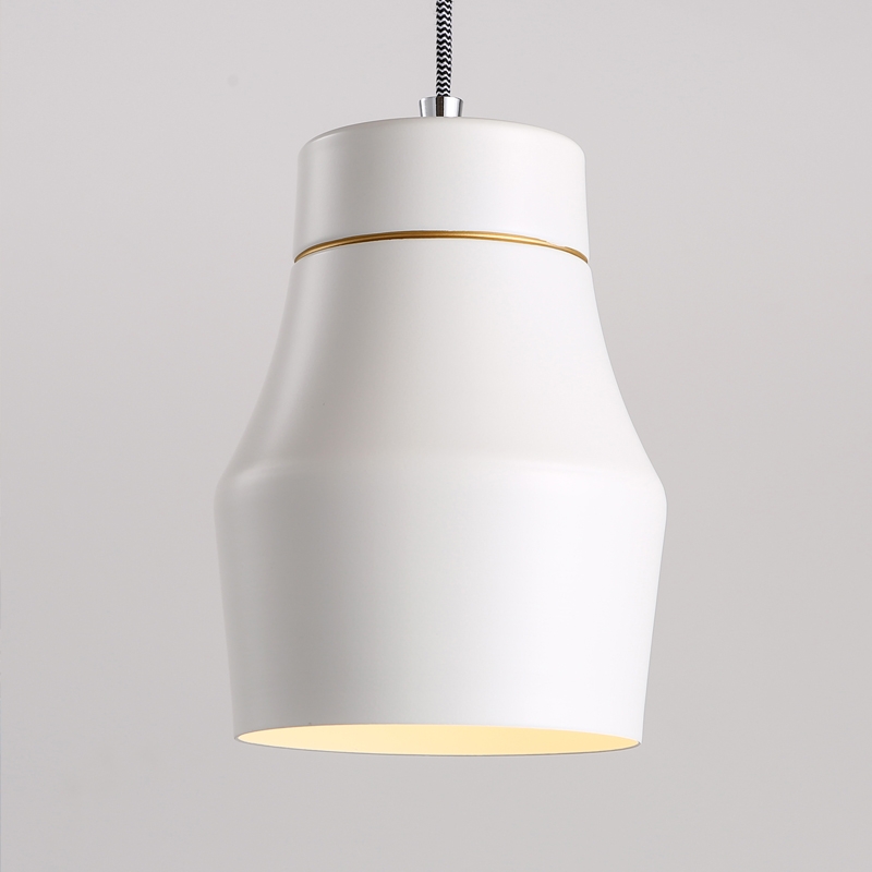 Contemporary Single Light Hanging Pendant Light Fixture in White