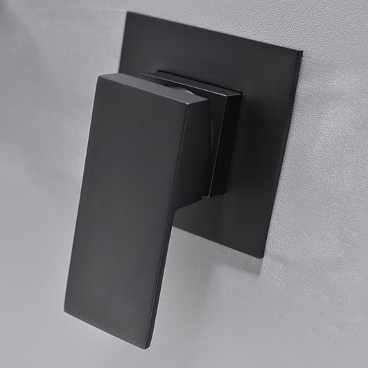 Minimalist Modern 1-Handle Single Function Square Shower Valve & Trims in Matte Black Finish