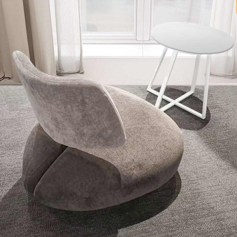 Gray Velvet Accent Chair Modern Upholstered Armless Chair