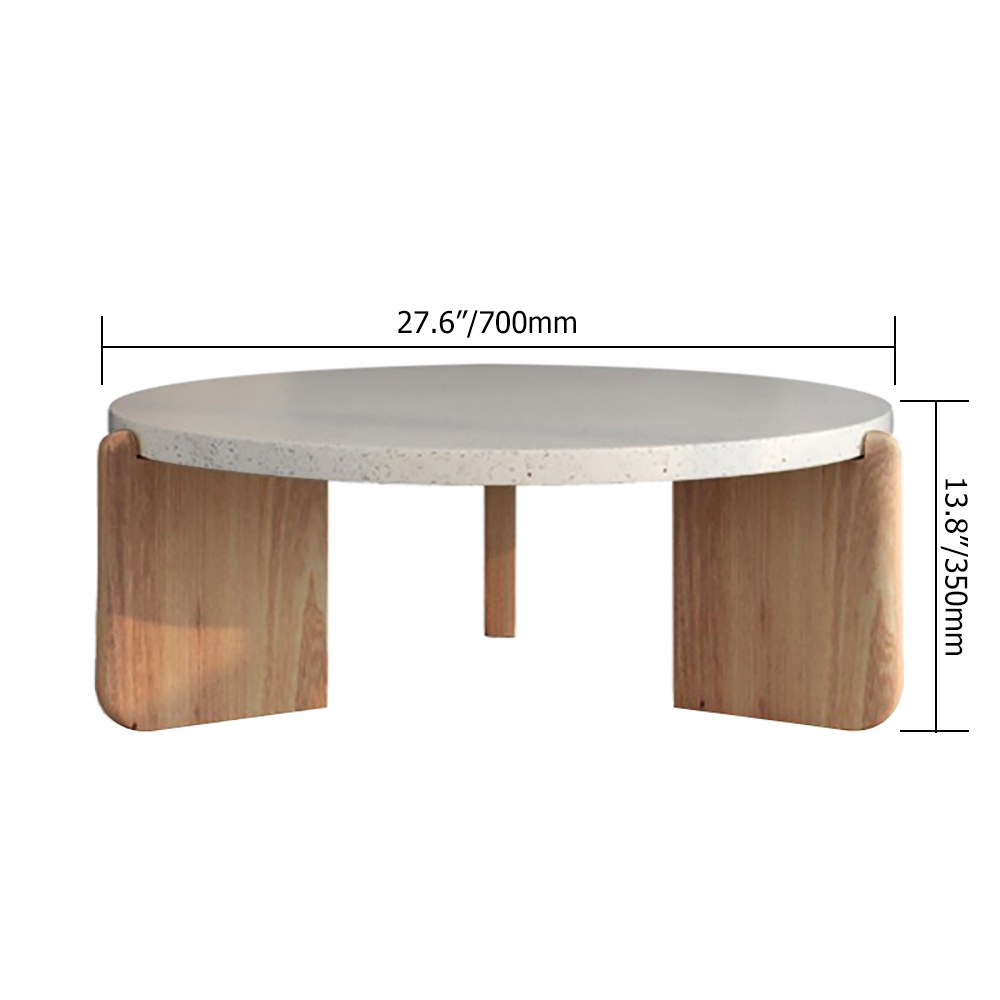 Modern Round Coffee Table with Wooden Top & Solid Wood BaseHomary