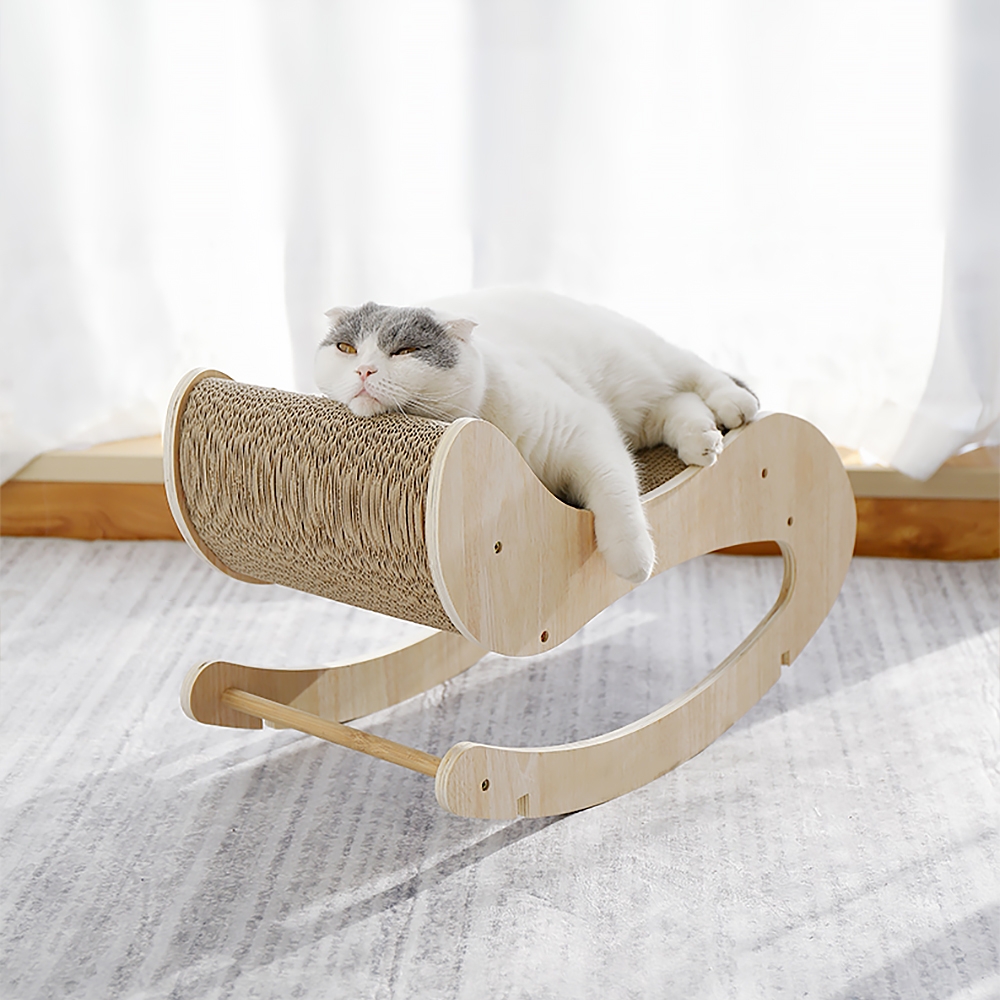 21.3"Lx10.6"Wx11.8"H Rocking Cat Bed Rocking Chair Plywood and