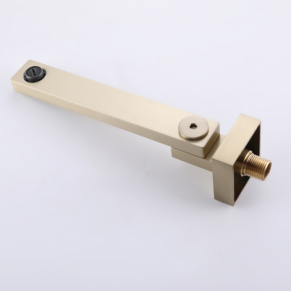 Ultramodern Brushed Gold Wall Mounted Swivel Bath Filler Tap with Hand Shower