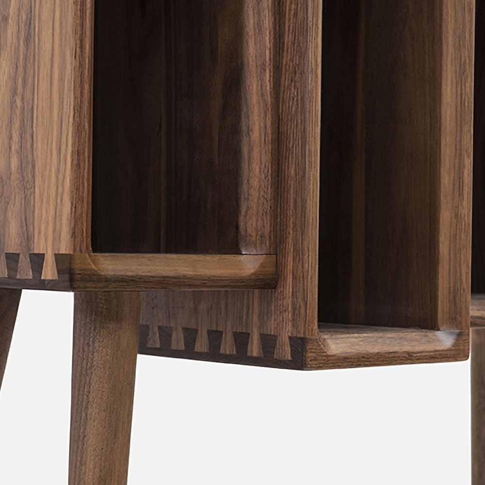 Rustic Wood Bookshelf Magazine Holder Walnut Office BookcaseHomary