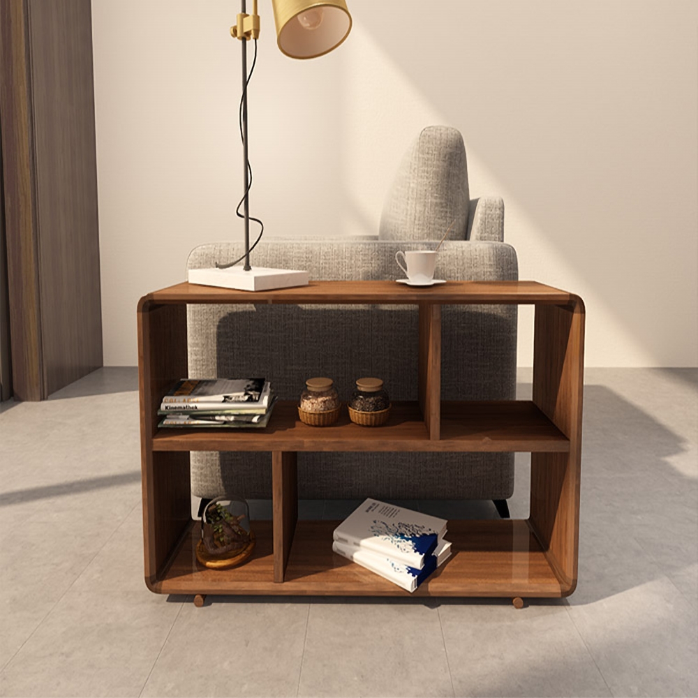 

Modern Rectangular Side Table with Storage Wooden End Table