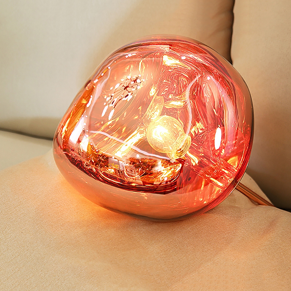 Magical Modern Irregular Glass Ball Metal Single Light Large Mirror Pendant Light in Copper