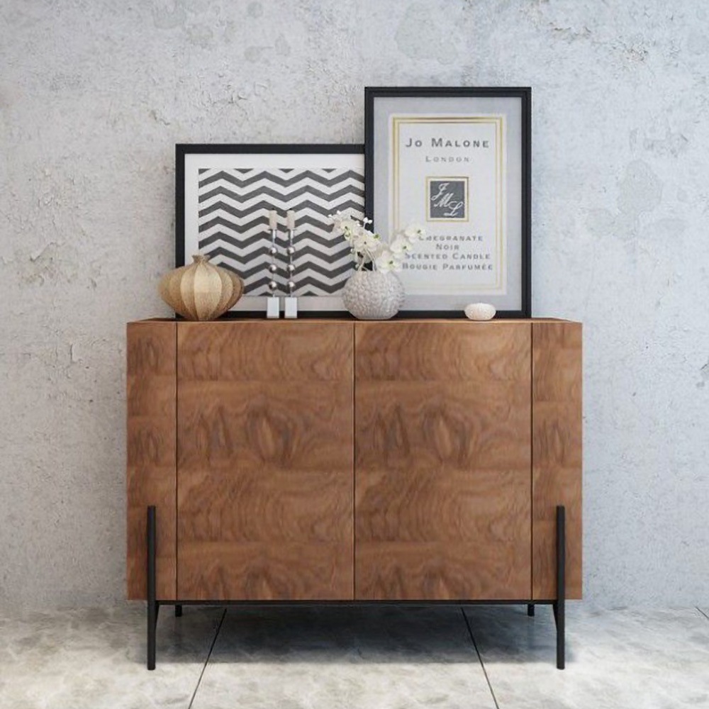 

Wooden 2 Door Accent Sideboard Cabinet Console Table Walnut