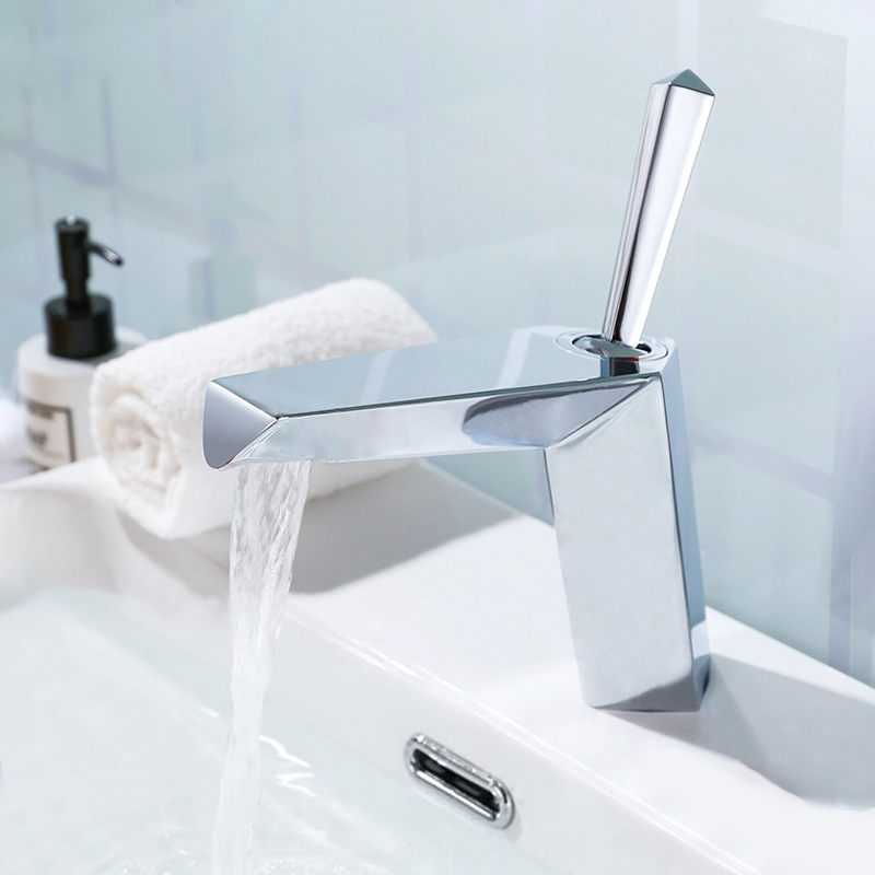 

Waterfall Bathroom Faucet Polished Chrome 1-Handle Single Hole