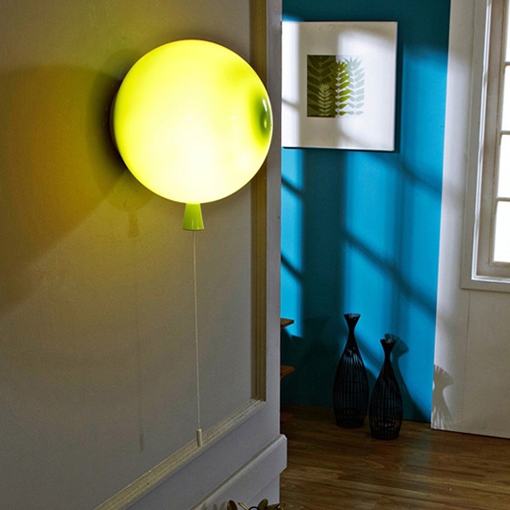 Story Contemporary Green Ballon Shaped Large Wall Sconce Light