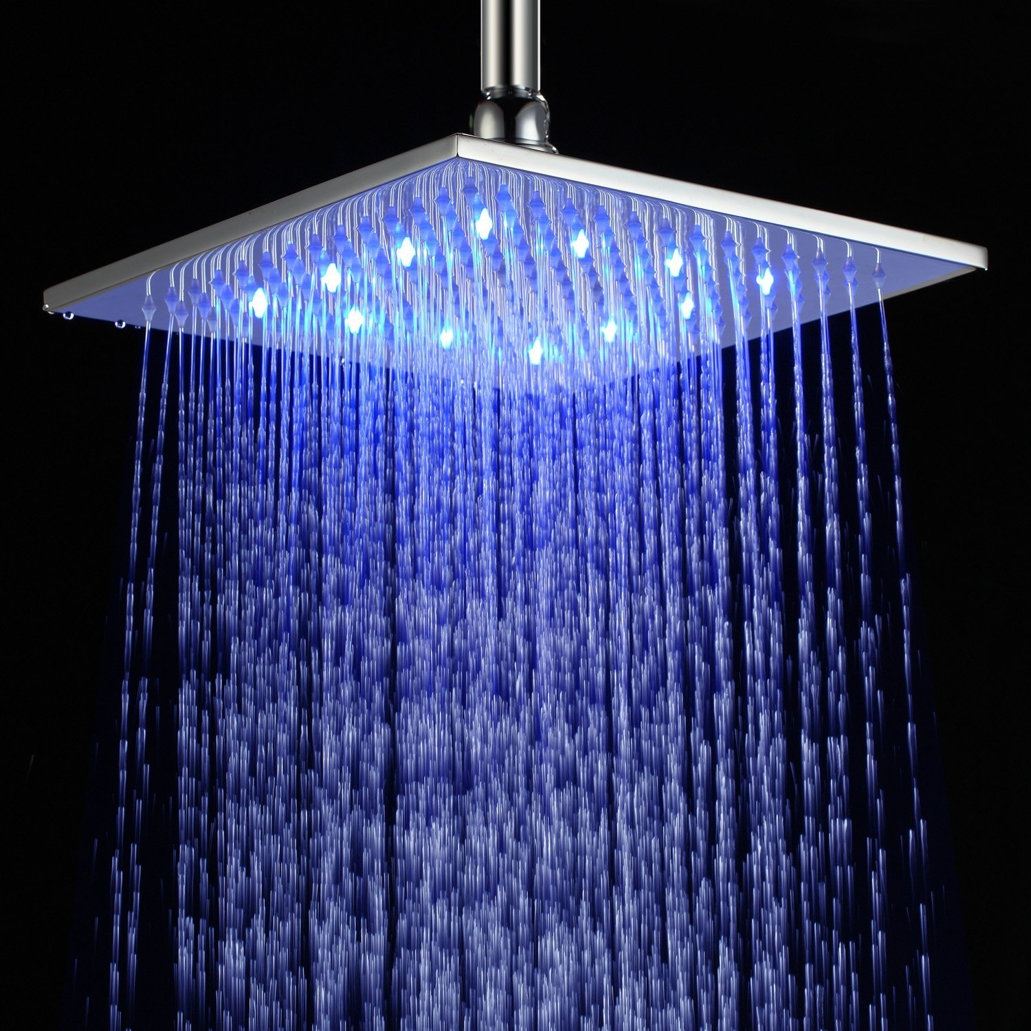 Image of 10 Inch Modern Stylish Square Brushed Nickel Rain Shower Head Solid Brass