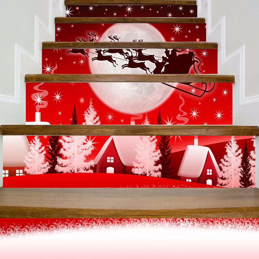 Christmas Pvc Stairs Stickers Decorationc Christmas Steps Stickers