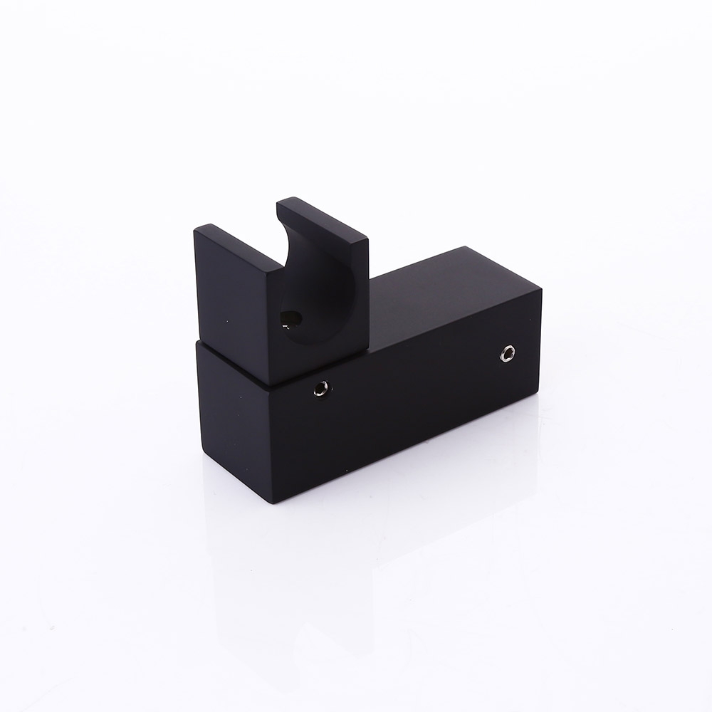 Matte Black Wall Mounted Hand Shower Holder Square Shape Solid Brass