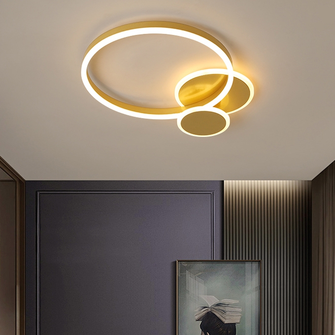 Modern Gold Ring Ceiling Light Round LED Flush Mount Lighting