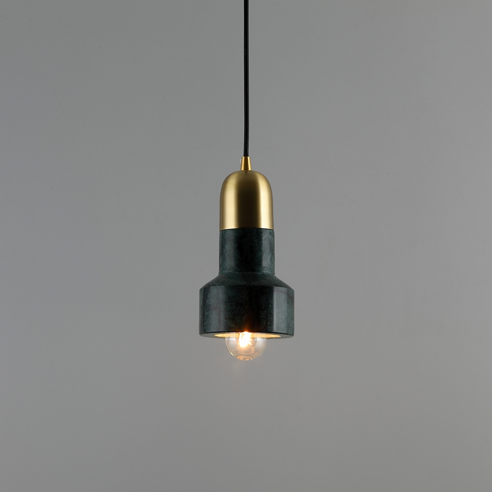 Marble Pendant Light 1-Light Modern Green Pendant Lamp for Living Room