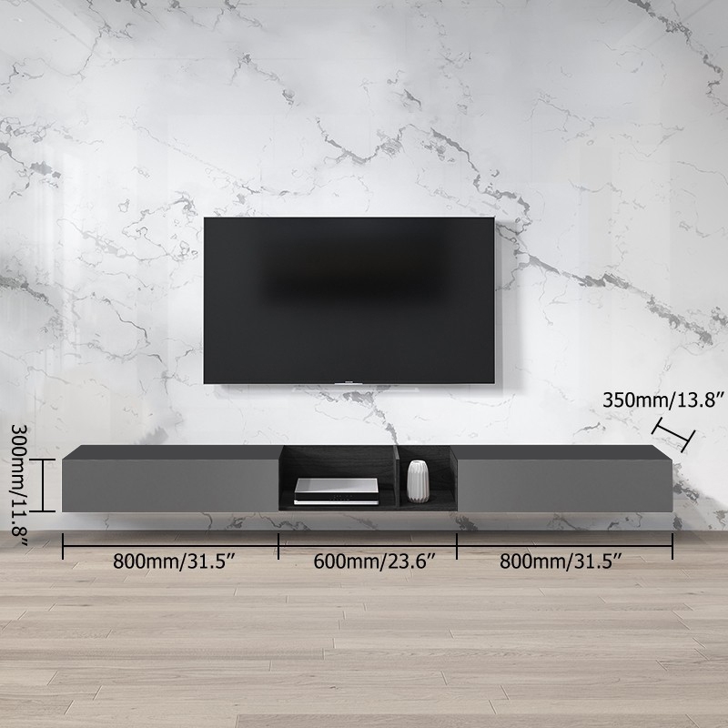 Grey & Black Floating TV Stand Wall-Hung