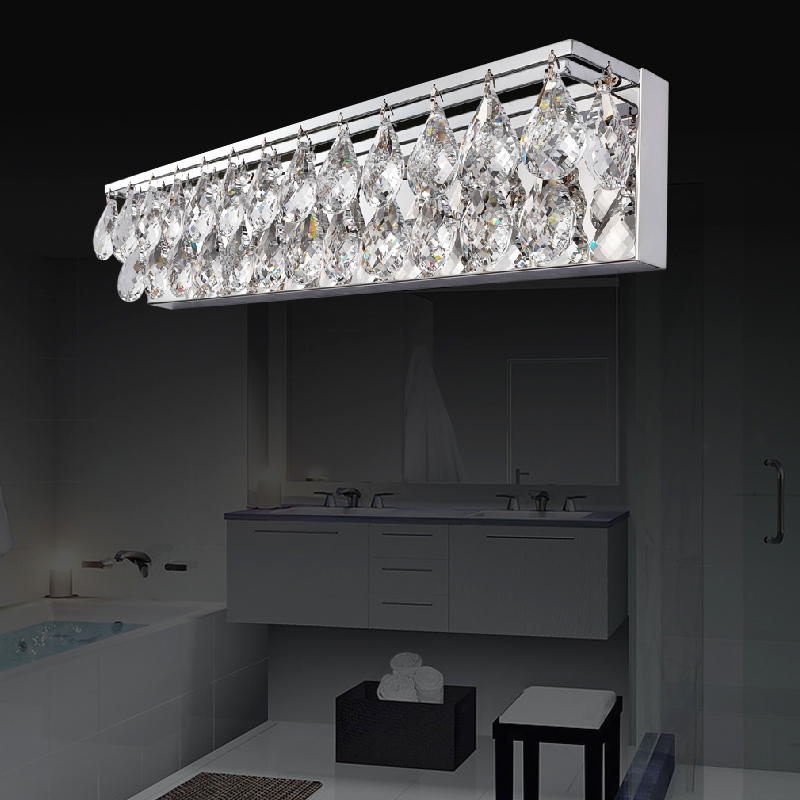 Modern Luxury Luminous LED Crystal Wall Sconce Bath Vanity Light In