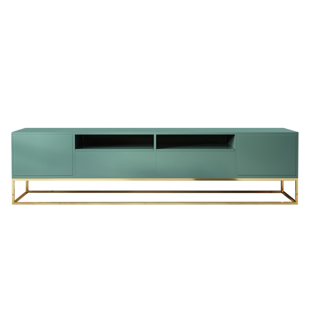 Green TV Stand with Drawers & Doors & compartments Media Console for TVs up to 85"Homary