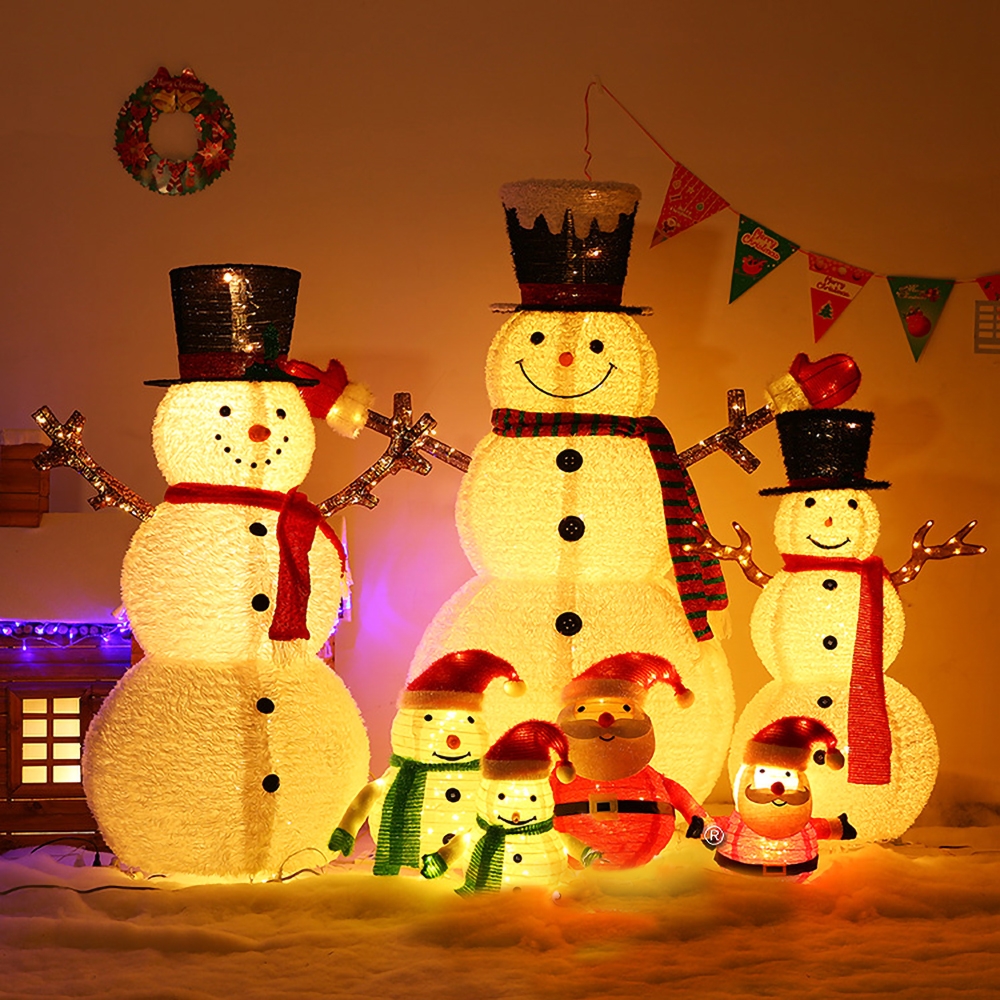 Christmas Led Lights Collapsible Snowman Decoration Indoor Or Outdoor Small Size