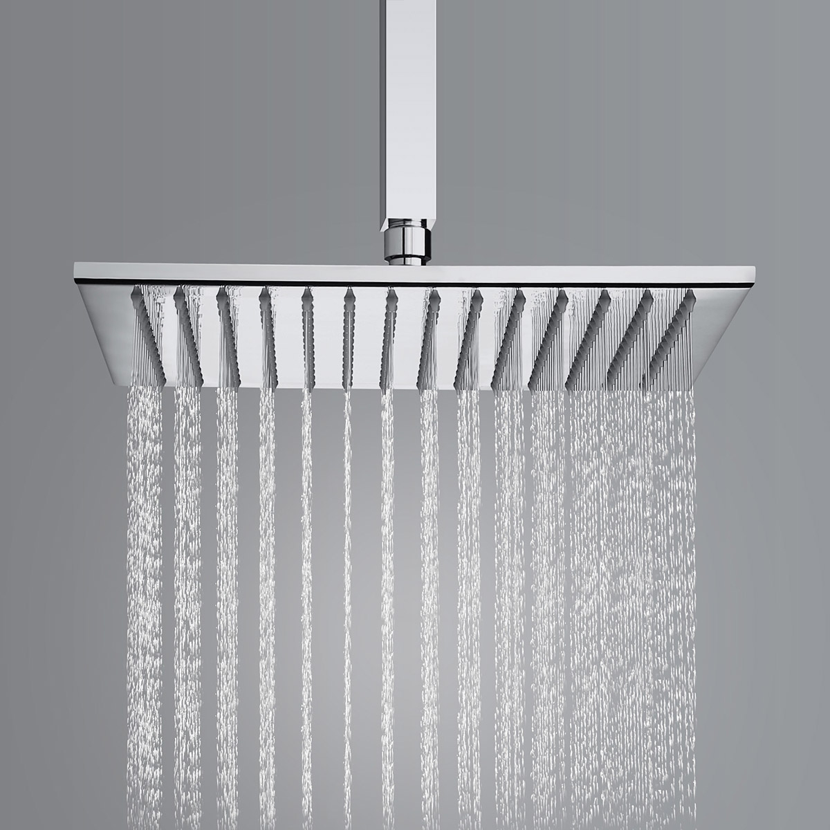 12 Inches Solid Brass Square Rain Shower Head in Polished Chrome Finish